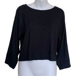Aritzia Wilfred Black Rib Gabor Crop Top Sz S